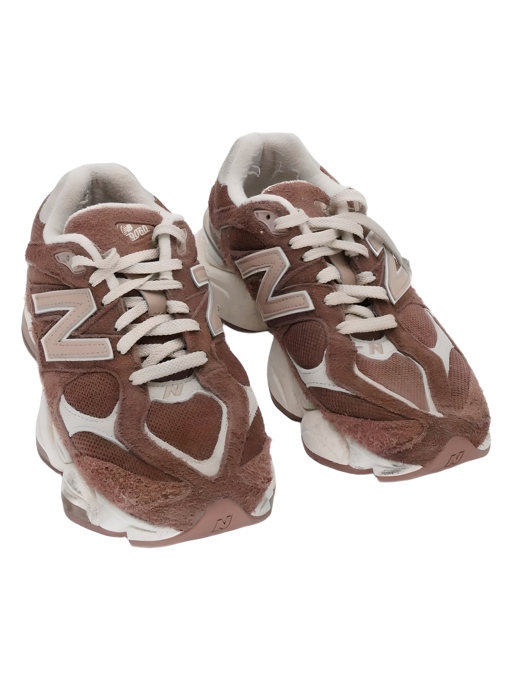 New Balance 9060 Brown Cream Suede Mesh Lifestyle Sneakers Size 12M